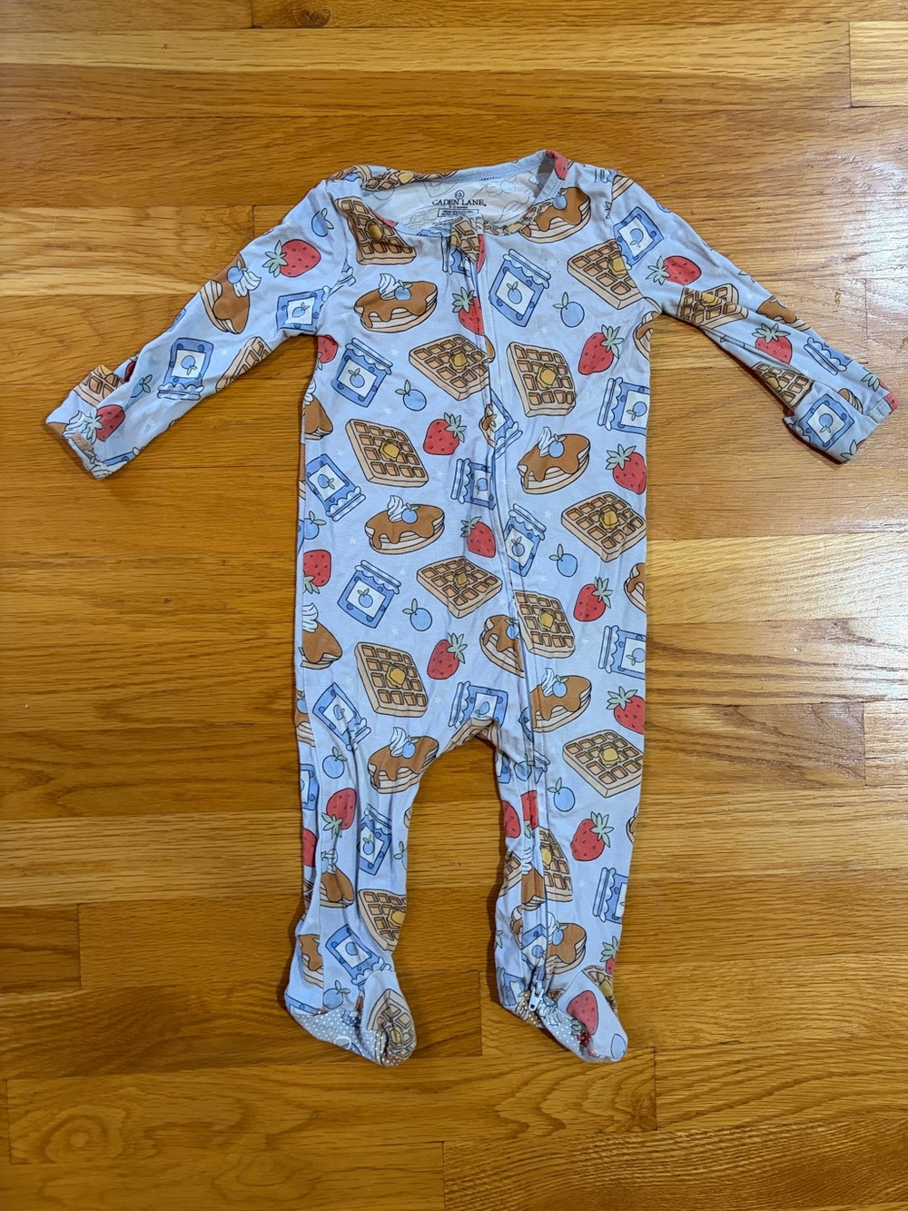 Caden Lane Sweet Stacks Zipper Footie - Size 6-12 months